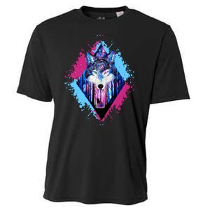 Colorful Wolf Painting Wolves Lover Cooling Performance Crew T-Shirt