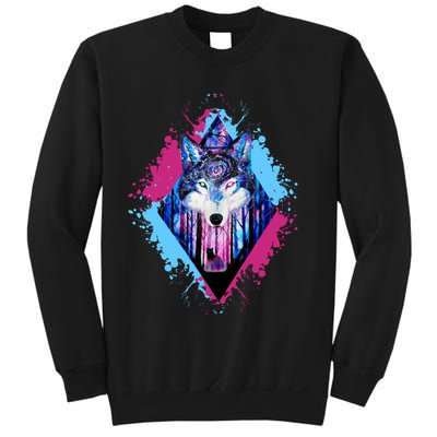 Colorful Wolf Painting Wolves Lover Sweatshirt
