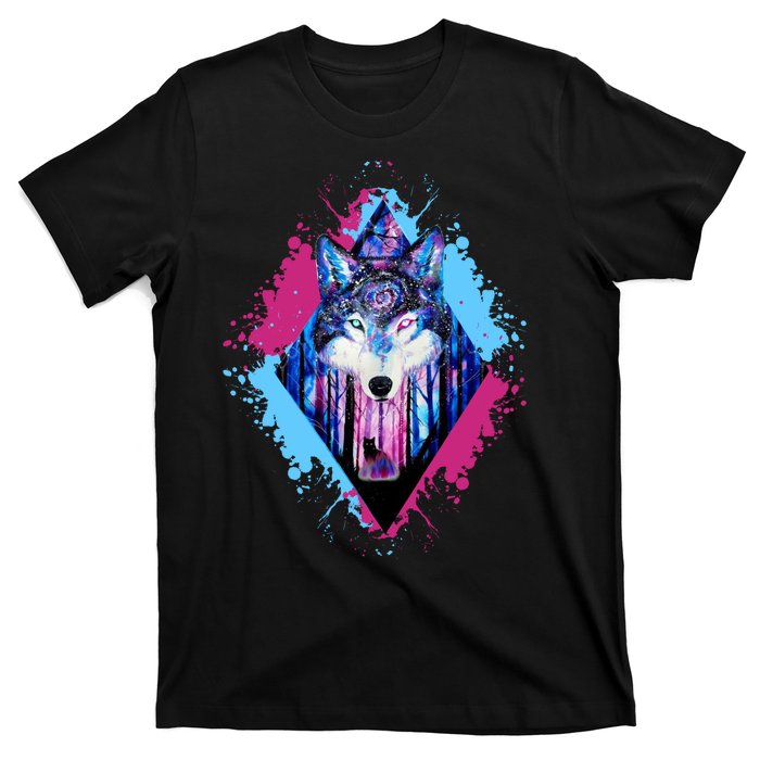 Colorful Wolf Painting Wolves Lover T-Shirt