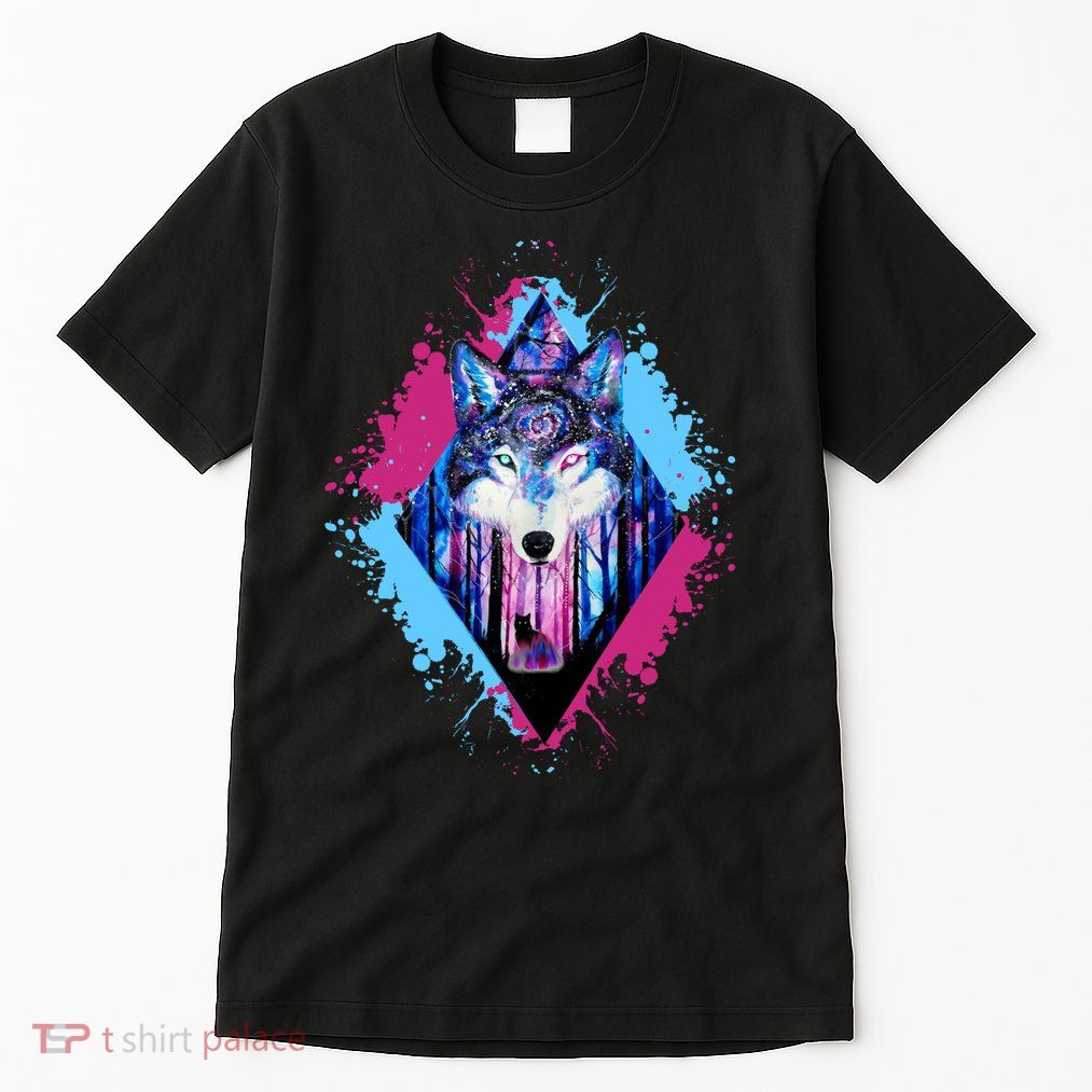 Colorful Wolf Painting Wolves Lover Tall T-Shirt