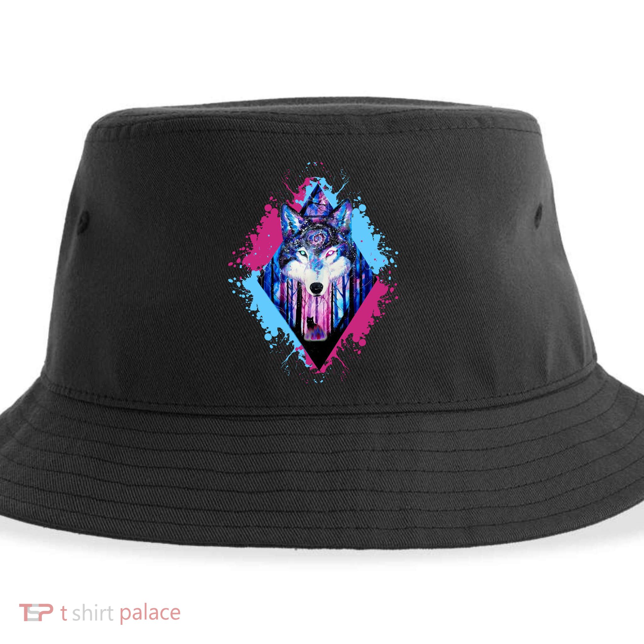 Colorful Wolf Painting Wolves Lover Sustainable Bucket Hat