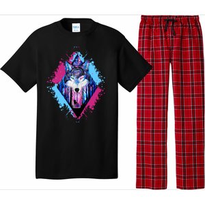 Colorful Wolf Painting Wolves Lover Pajama Set