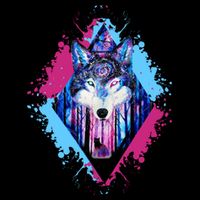 Colorful Wolf Painting Wolves Lover Ladies Essential Flowy Tank