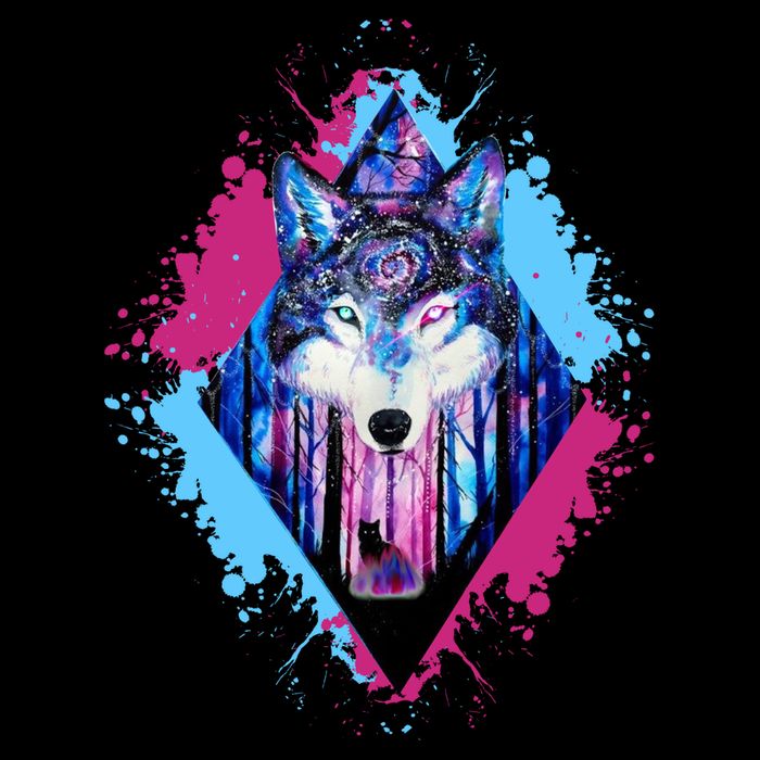 Colorful Wolf Painting Wolves Lover Ladies Essential Flowy Tank