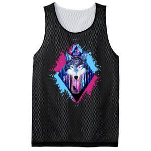 Colorful Wolf Painting Wolves Lover Mesh Reversible Basketball Jersey Tank