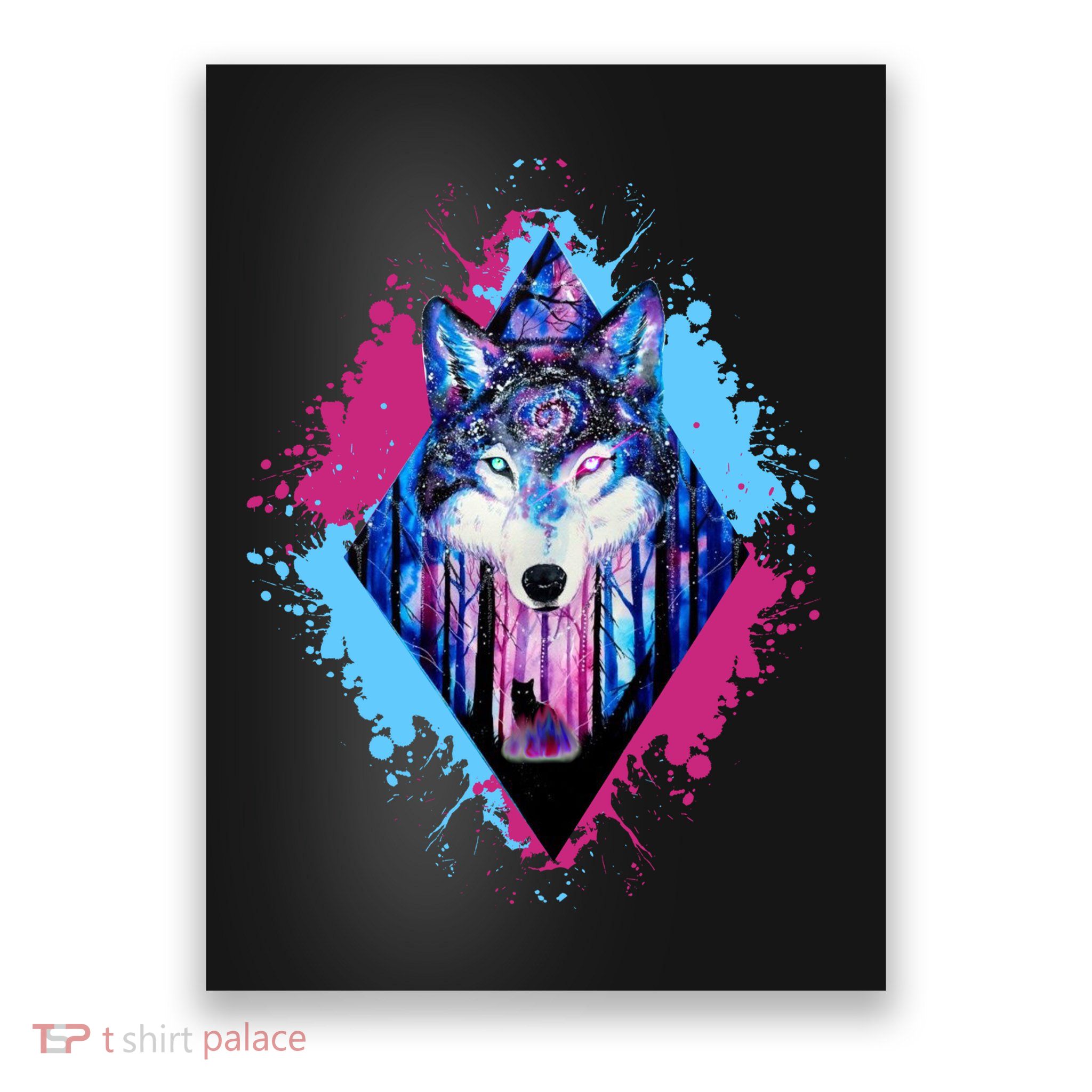 Colorful Wolf Painting Wolves Lover Poster