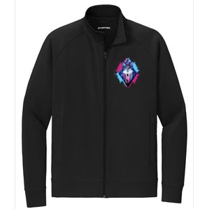 Colorful Wolf Painting Wolves Lover Stretch Full-Zip Cadet Jacket