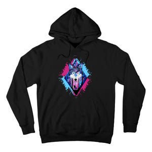 Colorful Wolf Painting Wolves Lover Tall Hoodie