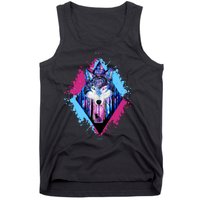 Colorful Wolf Painting Wolves Lover Tank Top