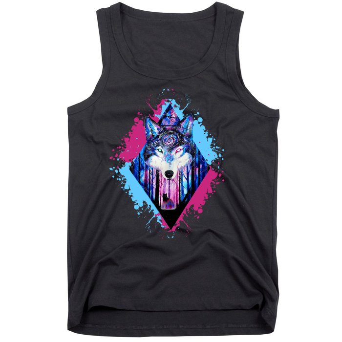 Colorful Wolf Painting Wolves Lover Tank Top