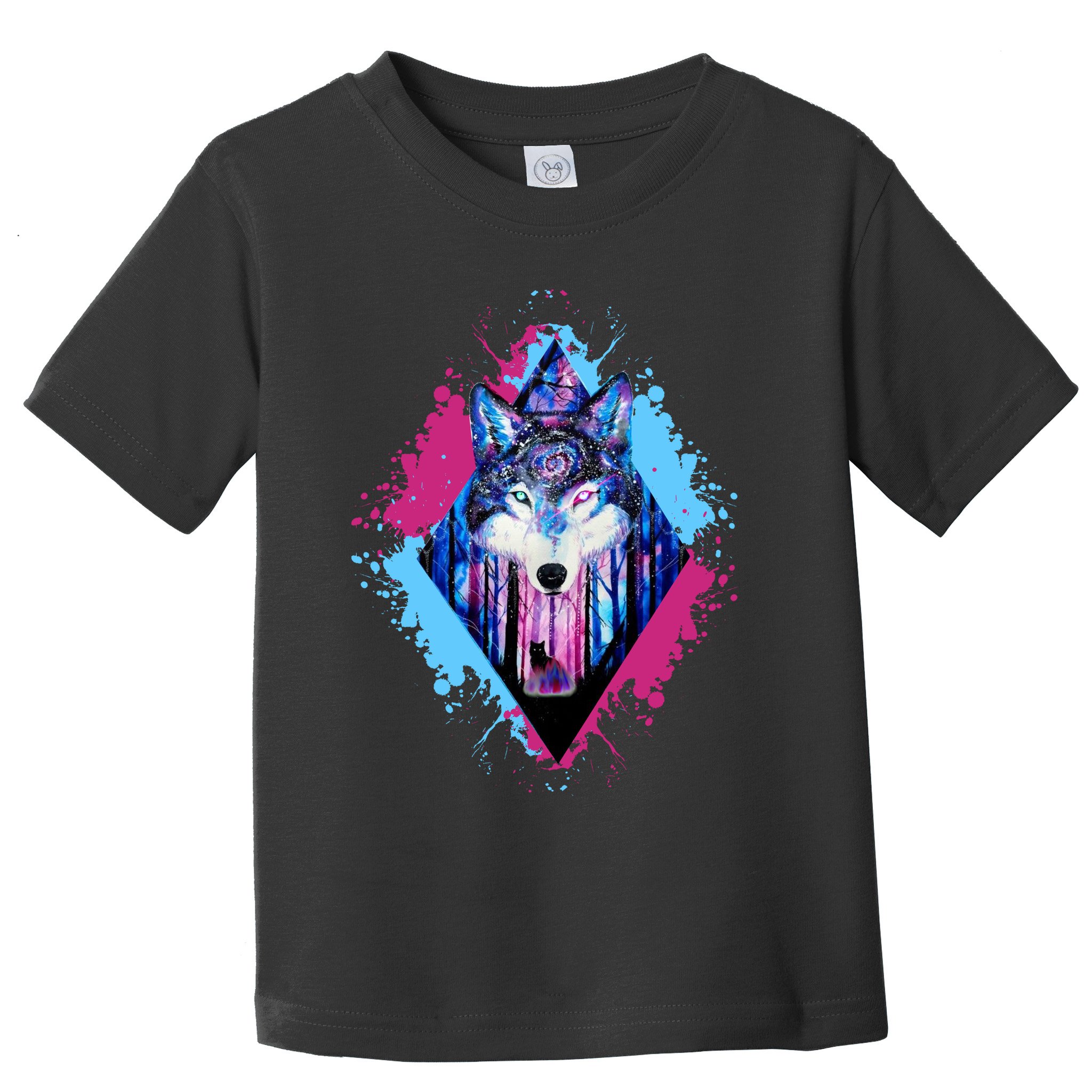 Colorful Wolf Painting Wolves Lover Toddler T-Shirt