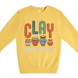 Clay Whisperer Pottery Ceramic Artist Premium Crewneck Sweatshirt