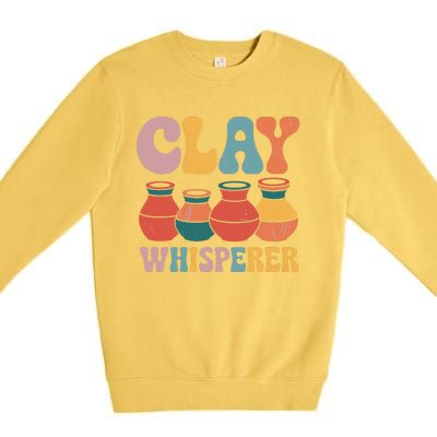 Clay Whisperer Pottery Ceramic Artist Premium Crewneck Sweatshirt