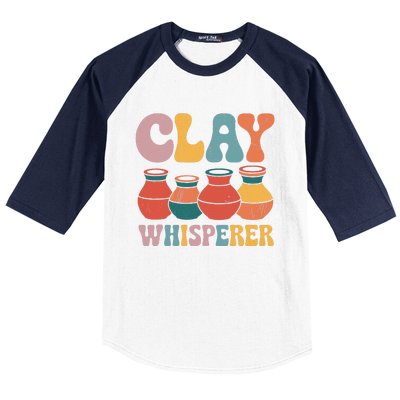 Clay Whisperer Pottery Ceramic Artist Baseball Sleeve Shirt