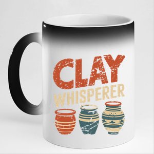 Clay Whisperer Pottery Ceramic Artist 11oz Black Color Changing Mug