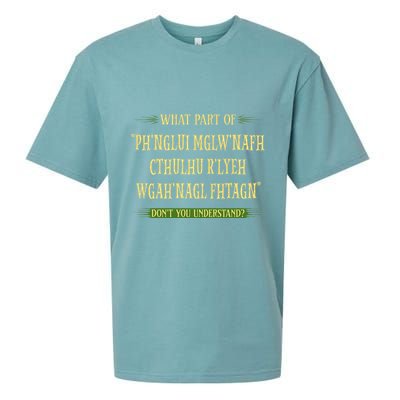 Cthulhu What Part Of Dont You Understand Cosmic Horror Sueded Cloud Jersey T-Shirt