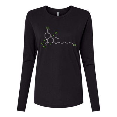 Cannabis Weed Pot Molecule Thc Marijuana Stoner Gift Womens Cotton Relaxed Long Sleeve T-Shirt