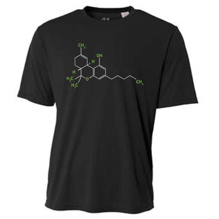 Cannabis Weed Pot Molecule Thc Marijuana Stoner Gift Cooling Performance Crew T-Shirt