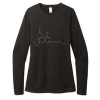 Cannabis Weed Pot Molecule Thc Marijuana Stoner Gift Womens CVC Long Sleeve Shirt