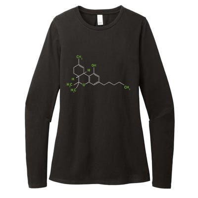 Cannabis Weed Pot Molecule Thc Marijuana Stoner Gift Womens CVC Long Sleeve Shirt