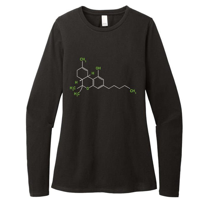 Cannabis Weed Pot Molecule Thc Marijuana Stoner Gift Womens CVC Long Sleeve Shirt