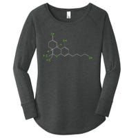 Cannabis Weed Pot Molecule Thc Marijuana Stoner Gift Women's Perfect Tri Tunic Long Sleeve Shirt