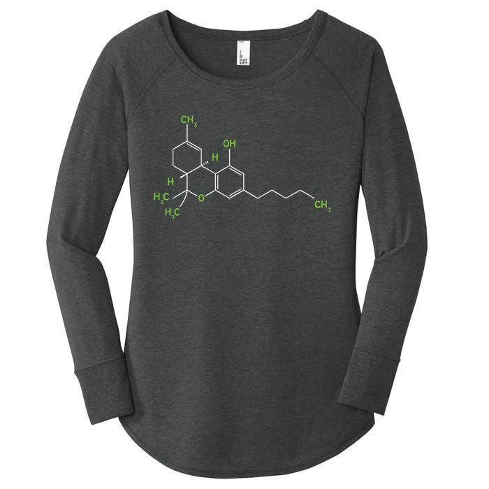 Cannabis Weed Pot Molecule Thc Marijuana Stoner Gift Women's Perfect Tri Tunic Long Sleeve Shirt