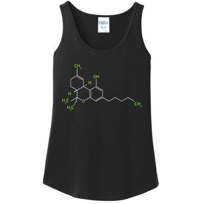 Cannabis Weed Pot Molecule Thc Marijuana Stoner Gift Ladies Essential Tank