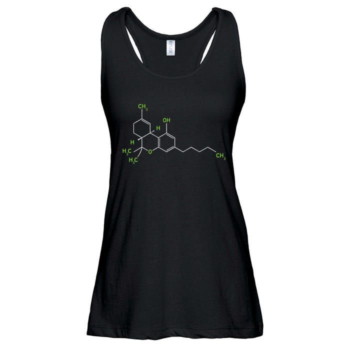 Cannabis Weed Pot Molecule Thc Marijuana Stoner Gift Ladies Essential Flowy Tank