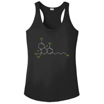 Cannabis Weed Pot Molecule Thc Marijuana Stoner Gift Ladies PosiCharge Competitor Racerback Tank