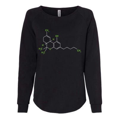 Cannabis Weed Pot Molecule Thc Marijuana Stoner Gift Womens California Wash Sweatshirt