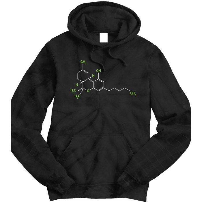 Cannabis Weed Pot Molecule Thc Marijuana Stoner Gift Tie Dye Hoodie