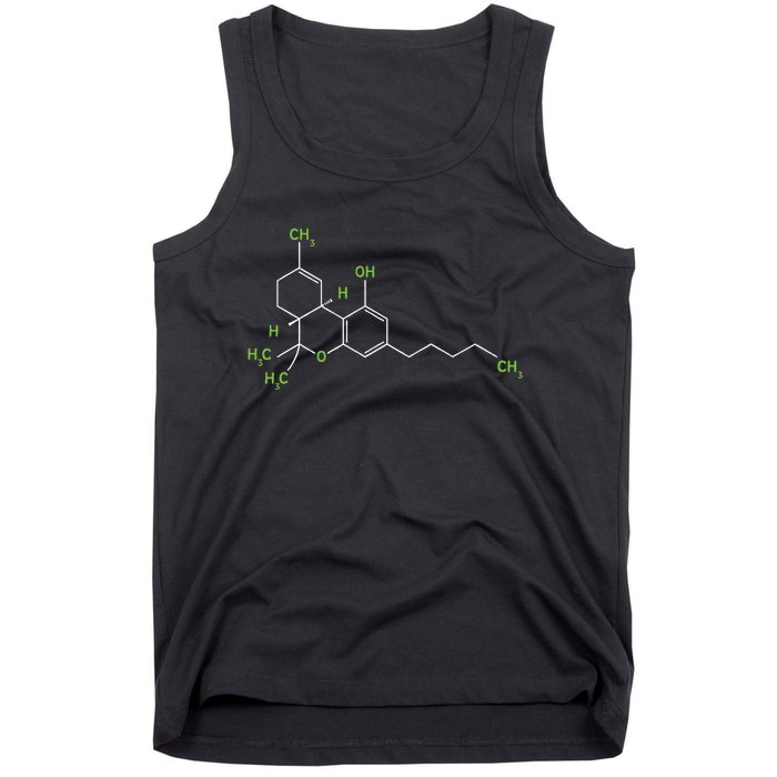 Cannabis Weed Pot Molecule Thc Marijuana Stoner Gift Tank Top