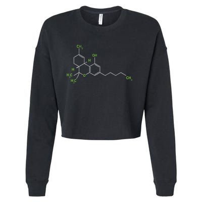 Cannabis Weed Pot Molecule Thc Marijuana Stoner Gift Cropped Pullover Crew