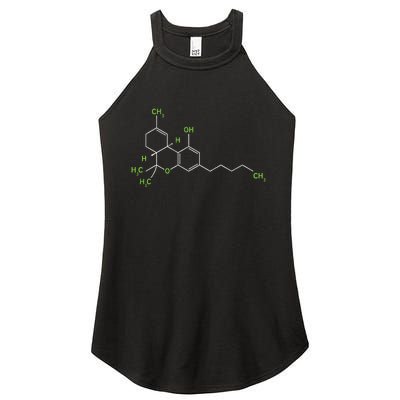 Cannabis Weed Pot Molecule Thc Marijuana Stoner Gift Women's Perfect Tri Rocker Tank