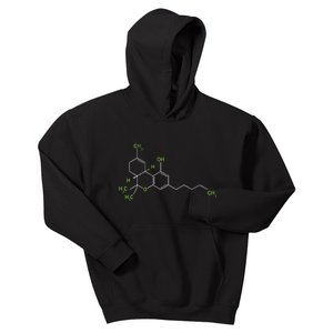 Cannabis Weed Pot Molecule Thc Marijuana Stoner Gift Kids Hoodie