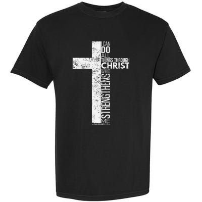 Cross With Philippians 413 Christian Garment-Dyed Heavyweight T-Shirt