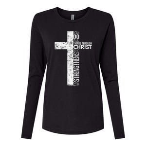 Cross With Philippians 413 Christian Womens Cotton Relaxed Long Sleeve T-Shirt