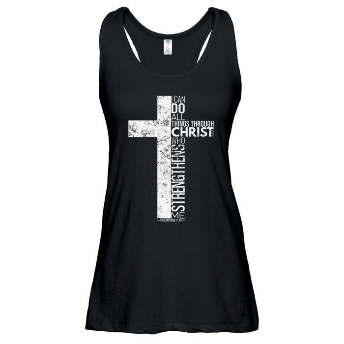 Cross With Philippians 413 Christian Ladies Essential Flowy Tank