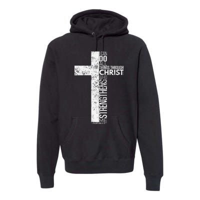 Cross With Philippians 413 Christian Premium Hoodie