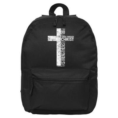 Cross With Philippians 413 Christian 16 in Basic Backpack