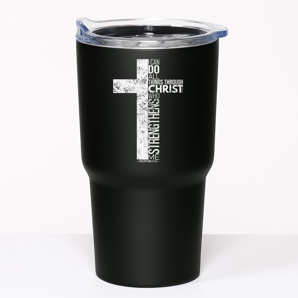 Cross With Philippians 413 Christian Tumbler