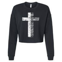 Cross With Philippians 413 Christian Cropped Pullover Crew