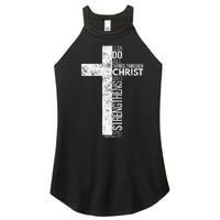 Cross With Philippians 413 Christian Women's Perfect Tri Rocker Tank