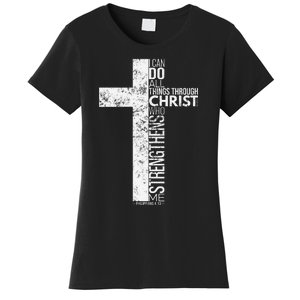 Cross With Philippians 413 Christian Women's T-Shirt