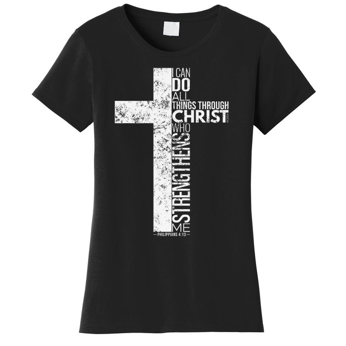 Cross With Philippians 413 Christian Women's T-Shirt