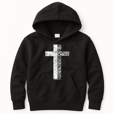 Cross With Philippians 413 Christian Kids Hoodie