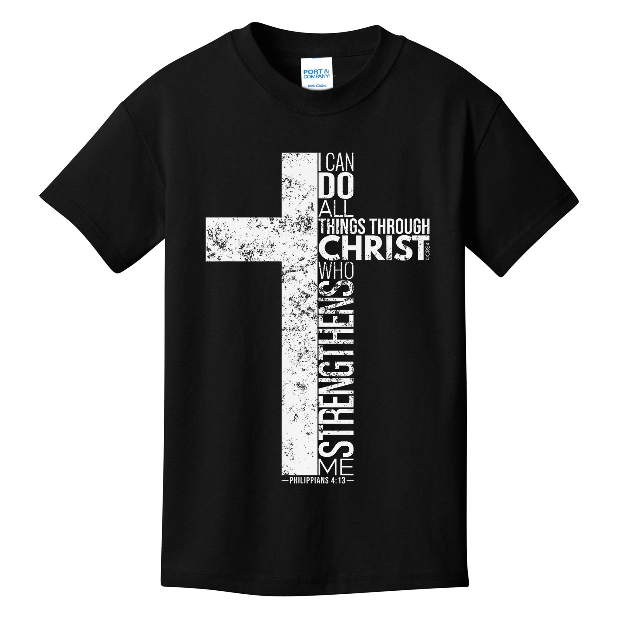 Cross With Philippians 413 Christian Kids T-Shirt