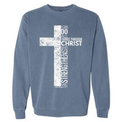 Cross With Philippians 413 Christian Garment-Dyed Sweatshirt