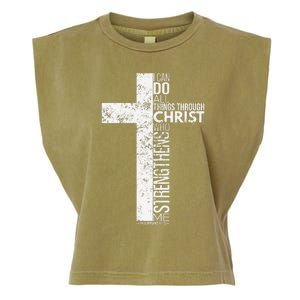 Cross With Philippians 413 Christian Garment-Dyed Women's Muscle Tee